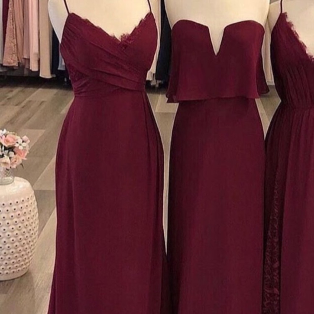 Haley Paige tie back bridesmaid dress